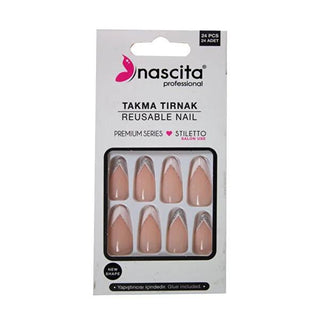 Nascita Stiletto French Nail Product 201 - Elegant Nail Art & Design Nascita Stiletto French Nail 201 - Elegant Nail Art Nascita nail products, Stiletto French nails, Nail art and design, French tip nails, Nail beauty products, Nail fashion, Beauty and cosmetics, Nail care, Stiletto nails, Elegant nail designs