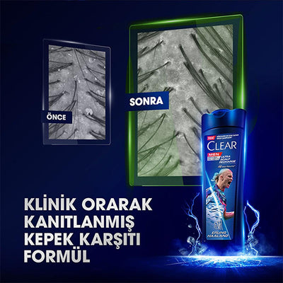 Clear Men Erling Haaland Lemon Shampoo: 48-Hour Dandruff Protection for Oily Scalp - Scalp Recharge & Refreshing Sensati