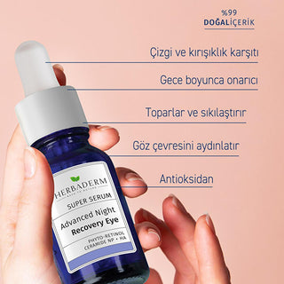 Herbaderm: Bakuchiol Anti-Wrinkle Eye Serum - Firming, Brightening, Hydrating Night Treatment for Fine Lines & Dry Eyes Herbaderm Bakuchiol Eye Serum: Anti-Wrinkle, Firming eye serum, anti-wrinkle eye serum, firming eye serum, bakuchiol eye serum, hyaluronic acid eye serum, night eye serum, eye serum for fine lines, natural eye serum, ceramide eye serum, eye serum for dry eyes, anti-aging, skincare, retinol alternative, fine lines, wrinkles, hydration, dry eyes, dark circles, puffiness, rejuvenating, moistu
