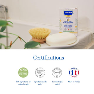 Mustela Gentle Soap with Cold Cream for Sensitive Skin - Moisturizing & Gentle Cleansing