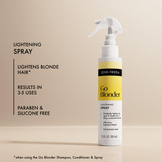 John Frieda Go Blonde Hair Lightening Spray - Gradual Blonde Hair Lightener with Heat-Activated Formula