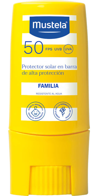 Mustela SPF 50+ Sunscreen Stick - Waterproof, Non-Sticky, Baby-Friendly Sun Protection
