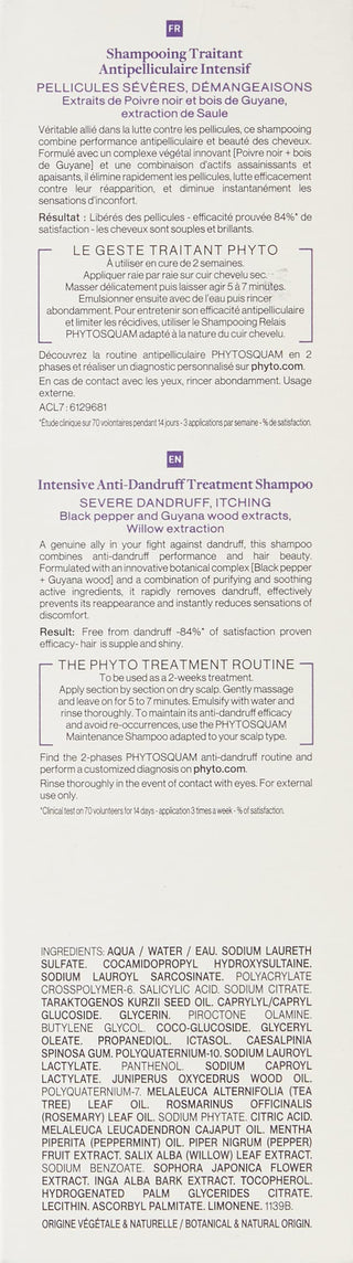 Phyto Phytosquam Intensive Anti-Dandruff Shampoo 125ml