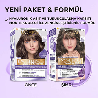 L'Oreal Paris Excellence Cool Creme Hair Color 6.11 - Extra Ash Dark Blond | 100% Grey Coverage