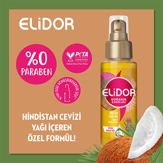 Elidor Coconut Oil Hair Serum: Damage Repair, Strengthening & Shine - Natural, Paraben-Free Formula, Lightweight & Nourishing - 2.7 fl oz Elidor Coconut Oil Hair Serum - Repair & Shine hair serum, coconut oil hair serum, damage repair hair serum, hair strengthening serum, natural hair serum, paraben-free hair serum, hair care coconut oil, hair repair oil, Elidor hair serum, hair oil, coconut oil, hair repair, strengthening, shine, hydration, natural hair care, paraben free, recyclable, eco-friendly, hair tr