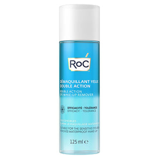 RoC Dual Action Eye Makeup Remover - Waterproof, Gentle, Hydrating Formula - Dissolves Stubborn Mascara, Oil & Glycerin Enriched, 4.23 fl oz RoC Eye Makeup Remover - Waterproof & Gentle | Shop Now eye makeup remover, waterproof makeup remover, dual phase makeup remover, gentle eye makeup remover, hydrating eye makeup remover, makeup remover for sensitive eyes, waterproof mascara remover, oil-based makeup remover, glycerin eye makeup remover, eye makeup, makeup removal, sensitive skin, hydration, skincare, b