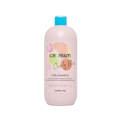 Inebrya Ice Cream Curl Plus Moisturizing Shampoo for Curly Hair - 1000ml Hydrating Hair Care