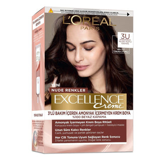 L'Oreal Paris Excellence Nude Dark Brown Hair Dye: Ammonia-Free Gray Coverage for All Skin Tones - Achieve Natural, Radiant Color at Home L'Oreal Nude Dark Brown Hair Dye: Ammonia Free, Gray Coverage hair dye, nude dark brown hair dye, ammonia-free hair dye, gray coverage hair dye, Loreal Excellence hair dye, at-home hair color, natural hair color, dark brown hair color, hair color for all skin tones, 3U nude dark brown, hair color, nude hair dye, dark brown hair, ammonia free, gray coverage, L'Oreal, Excel