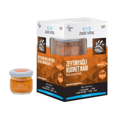 Zade Vital Pomegranate & Olive Oil Dietary Supplement - 8x20ml Glass Jars, Antioxidant Support, Natural Wellness