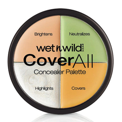 wet n wild CoverAll Concealer Palette: Color Correcting, Highlights, and Flawless Skin Makeup - Perfect for Redness, Dar