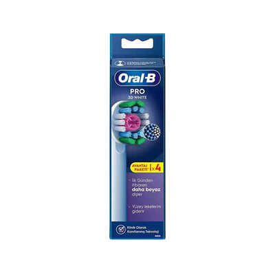 Oral-B Pro 3D White X-Filament Replacement Toothbrush Heads (4 Pack) - Compatible with Oral-B Electric Toothbrush Handle