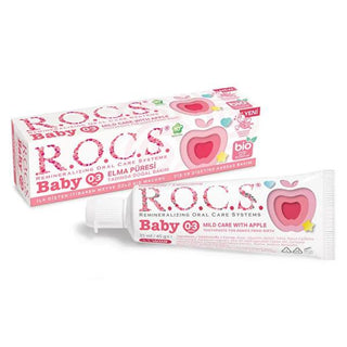 Rocs Baby Diş Macunu 0-3 Yaş Elma Püresi 45 gr - Natural Baby Toothpaste, Fluoride-Free, SLS-Free, Xylitol for Healthy Oral Care Rocs Baby Toothpaste - Natural & Fluoride-Free for Infants baby toothpaste, natural baby oral care, fluoride-free toothpaste for infants, SLS-free baby toothpaste, xylitol toothpaste for babies, baby oral health, natural toothpaste, infant care, baby care products, healthy smile, teething relief