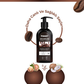 Tresan Anti-Hair Loss Hair Care Cream with Caffeine & Peptide - Nourishing, Strengthening, and Promoting Hair Growth Tresan Hair Care Cream - Anti-Hair Loss with Caffeine & Peptide Hair care cream, Anti-hair loss, Caffeine and Peptide hair treatment, Nourishing hair cream, Shea and Coconut Oil hair care, Hair growth support, Hair nourishment, Hair strengthening, Daily hair care, Natural hair care ingredients
