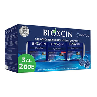 Bioxcin Quantum Shampoo Oily 3x300ml - Paraben-Free Shampoo for Oily Hair with Bio-Active Peptides