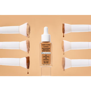 Wet n Wild Niacinamide Skin Tint Fondöten Fair Beige - product view, Wet n Wild Niacinamide Skin Tint Fondöten Fair Beige - swatch, Wet n Wild Niacinamide Skin Tint Fondöten Fair Beige - with packaging Wet n Wild Niacinamide Skin Tint Fondöten - Lightweight Formula for Natural Coverage | Fair Beige Wet n Wild Niacinamide Skin Tint - Fair Beige wet-n-wild, niacinamide-skin-tint, lightweight-foundation, fair-beige, makeup, beauty, cosmetics, skin-friendly, hydration, ai-generated