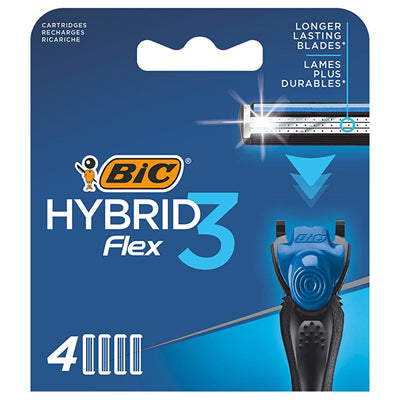 Bic Flex3 Hybrid Razor - 3 Titanium Blades for Smooth Shave, Men's Grooming
