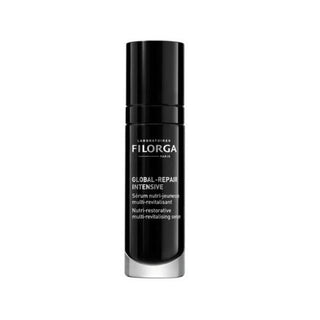 filorga global repair intensive serum 30ml, close up of filorga serum bottle, application of filorga serum on skin Filorga Global Repair Intensive Serum - Firming Formula | 30ml Filorga Global Repair Serum - Firming Formula | 1 fl oz filorga, serum, skincare, beauty, anti-aging, hydration, luxury-skincare, global-repair, intensive-treatment, ai-generated