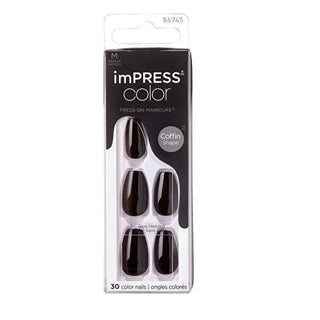 imPress Color Adhesive Nail Tips All Black - Easy DIY Nail Art, Long-Lasting Wear, Removable Without Damage imPress Color Adhesive Nail Tips - Easy & Long-Lasting adhesive nail tips, press on nails, DIY nail art, temporary nail enhancement, black nail tips, nail beauty, nail care, beauty products, cosmetics, nail fashion, nail trends, easy nail solution, long-lasting nail wear, removable nail tips, salon-quality nail looks, at-home nail care