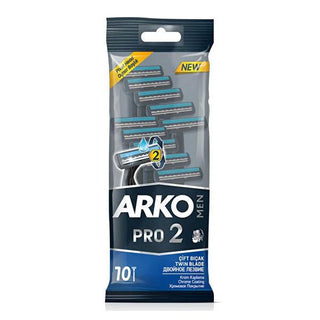 Arko Double-Edged Razor Blades for Men - Pro2 Series, 10-Pack, Smooth Shaving, Comfortable Grooming Arko Double-Edged Razor Blades for Smooth Shaving double edged razor blades, shaving blades, men's grooming, smooth shaving, comfortable shaving experience, Arko, razor blades for men, grooming essentials, shaving kit, men's shaving products