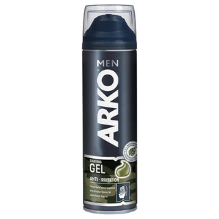 arko men shaving gel 200 ml bottle, application of arko men shaving gel, close-up of arko men shaving gel Arko Men Shaving Gel - Anti-Irritation Formula for Comfortable Shave | 200 ml Arko Men Shaving Gel - Anti-Irritation Formula arko, men-shaving-gel, anti-irritation, sensitive-skin, shaving-products, male-grooming, personal-care, daily-use, gel-formula, ai-generated