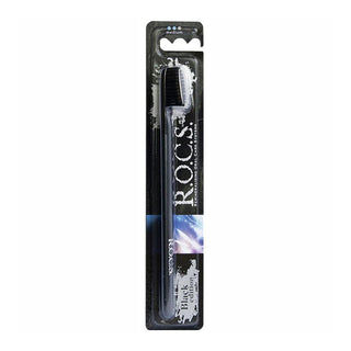 Rocs Black Edition Medium Toothbrush - Superior Plaque Removal & Gentle Teeth Whitening - Enhanced Dental Hygiene Rocs Black Toothbrush: Plaque Removal & Whitening toothbrush, medium toothbrush, plaque removal toothbrush, teeth whitening toothbrush, dental hygiene, Rocs toothbrush, Rocs Black Edition toothbrush, oral care, plaque removal, teeth whitening, medium bristles, gentle toothbrush, gum care, dental health, black toothbrush, ergonomic toothbrush, daily toothbrush, travel toothbrush, Rocs, Black Edit