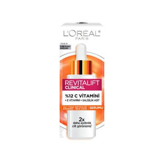 loreal paris revitalift c vitamin serum bottle front view, loreal paris revitalift c vitamin serum application on skin L'Oreal Paris Revitalift Clinical C Vitamin Serum - Brightening | 30ml L'Oreal Paris Revitalift C Vitamin Serum | 30ml loreal-paris, revitalift, c-vitamin, brightening-serum, skincare, anti-aging, hydrating-serum, dark-spot-reduction, ai-generated, 30ml