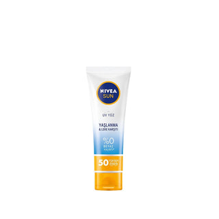 Nivea Anti-Aging Face Cream with SPF50 - UV Protection, Anti-Discoloration, 50ml Nivea Anti-Aging Face Cream SPF50 - Protect & Rejuvenate anti-aging face cream, SPF50 face cream, Nivea Sun face cream, anti-discoloration face cream, UV protection face cream, skincare, sun protection, face cream, anti-aging skincare, hyperpigmentation treatment, age spot reduction, skin elasticity improvement, daily skincare, travel skincare, outdoor skincare