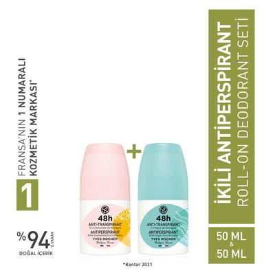 The Luxury Deodorant Dual Antiperspirant Roll-on Deodorant Set - Ocean Algae & Chamomile Variants for Long-Lasting Odor 
