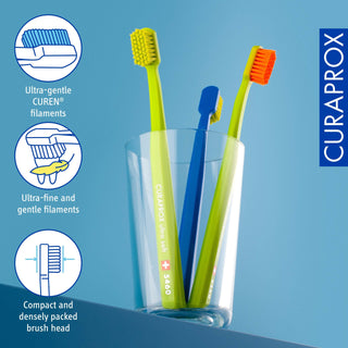 Curaprox CS 5460 Ultra Soft Manual Toothbrush for Gentle Dental Care - 5460 Ultra-Soft Bristles