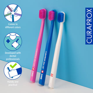Curaprox CS 5460 Ultra Soft Manual Toothbrush for Gentle Dental Care - 5460 Ultra-Soft Bristles