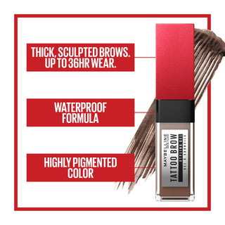Maybelline Eyebrow Tattoo Gel 257 - Long-Lasting, Waterproof Vegan Eyebrow Makeup