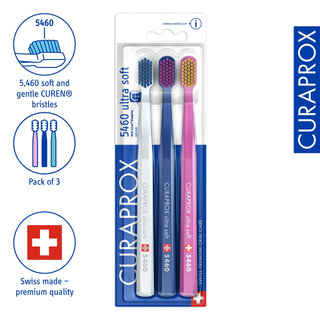 Curaprox CS 5460 Ultra Soft Manual Toothbrush for Gentle Dental Care - 5460 Ultra-Soft Bristles