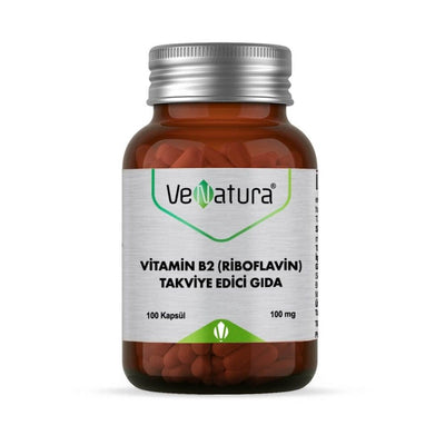 VeNatura Vitamin B2 (Riboflavin) 100 mg Capsules - High-Potency Dietary Supplement for Nutritional Support