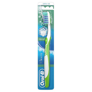 Oral-B Manual Toothbrush for Effective Oral Hygiene with 3DWhite Polishing Bristles and Interdental Cleaning - Oral-B 3DWhite Fresh Oral-B 3DWhite Fresh Manual Toothbrush for Brighter Smile Manual Toothbrush, Oral-B 3DWhite, Effective Oral Hygiene, Interdental Cleaning, Indicator Bristles Toothbrush, Oral Care, Dental Hygiene, Brighter Smile, Healthy Gums, Tooth Enamel Protection