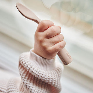 OiOi Soft Baby Spoon Bubble Beige - Food-Grade Silicone | 6 Months+