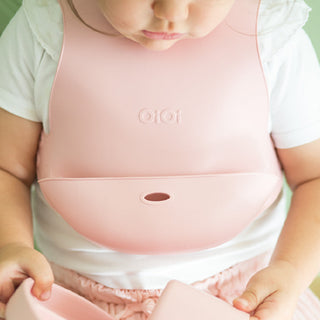 Premium Silicone Bib Pinky Pink - Adjustable Neck | OiOi