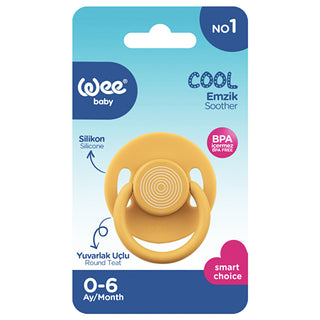 Wee Baby Cool Round Nipple Pacifier - Mustard Yellow | Size 1