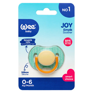 Wee Baby Joy Symmetrical Nipple Pacifier No. 1 - Green | Soft Silicone