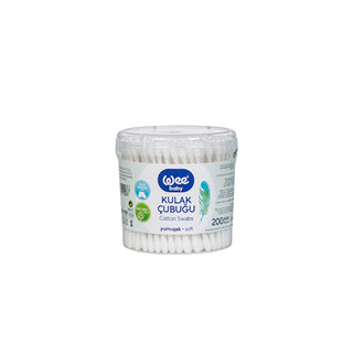 Wee Baby Cotton Swabs 200 Count - Safe For Use | Soft & Gentle