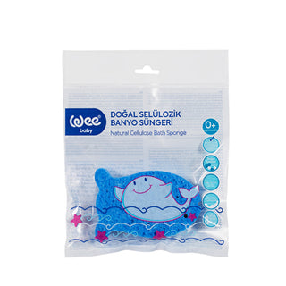 Wee Baby Natural Cellulose Bath Sponge - Blue | Gentle and Absorbent