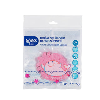 Wee Baby Natural Cellulose Bath Sponge - Pink | Eco-Friendly