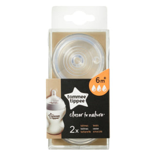 Tommee Tippee Nipple Fast Flow 2-Pack - Anti-Colic Design | BPA Free