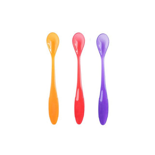 Mycey Long Handle Feeding Spoon Set - 3 Pack | Orange Red Purple