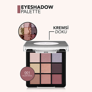 Flormar Eyeshadow Palette 001 Fallen Angel - 9 Colors | High Pigmentation