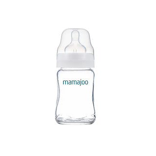Mamajoo Glass Baby Bottle 180ml - Anti-Colic Nipple Size 1 | BPA-Free