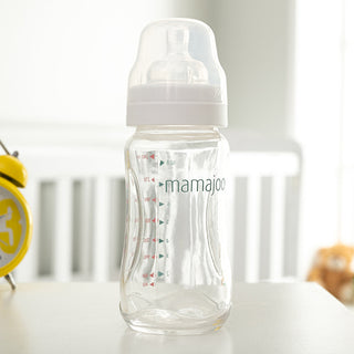Mamajoo Glass Baby Bottle 240ml - Anti-Colic Nipple No.2 | BPA Free