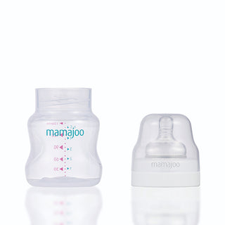 Mamajoo Silver Baby Bottle 150ml - Anti-Colic Nipple Size 1 | BPA-Free