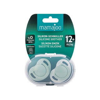 Mamajoo Sterilization & Storage Box Orthodontic Pacifiers - 12 Months+ | Powder Green