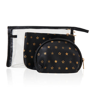 Eclipse Printed 3-Piece Bag Set Black - Stylish & Functional | Premium PVC