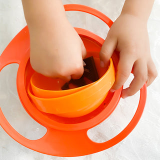 Babyjem Non-Spill Plate Orange - 360° Rotating Design | Kid-Friendly